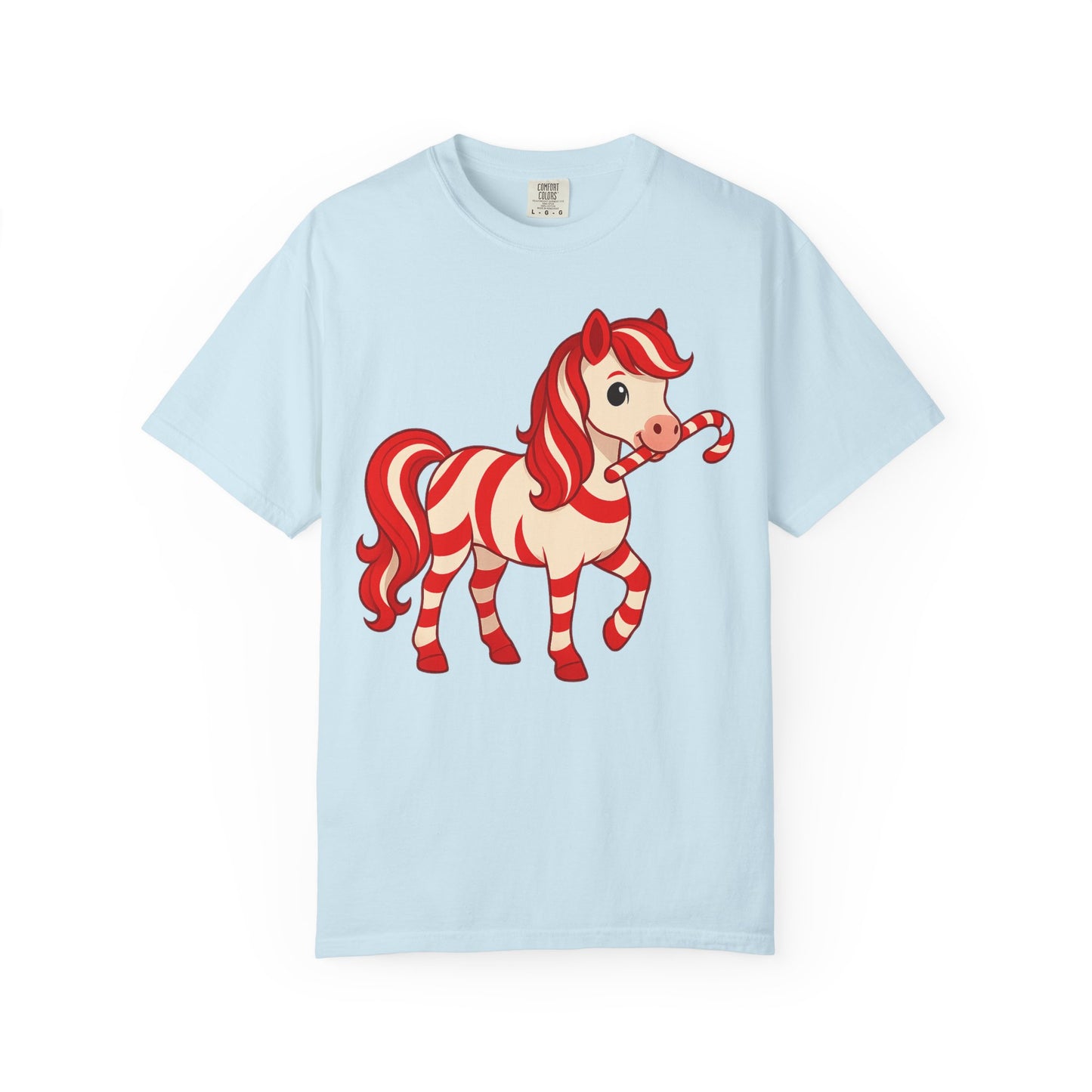 Peppermint Pony T-Shirt โ Cute Christmas Horse Shirt, Whimsical Holiday Tee, Equestrian Gift, Unisex S-4XL