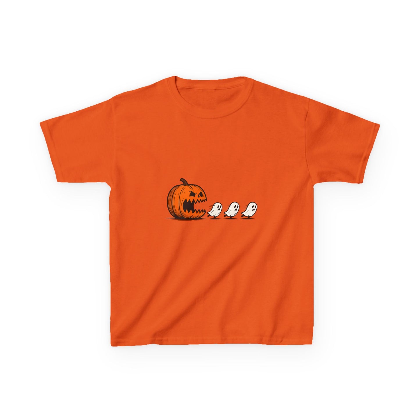 Youth Pumpkin Pac Man T-Shirt, Spooky Ghosts & Pumpkin Shirt, Trick or Treat Tee, Halloween Costume Shirt, Youth Fall Apparel