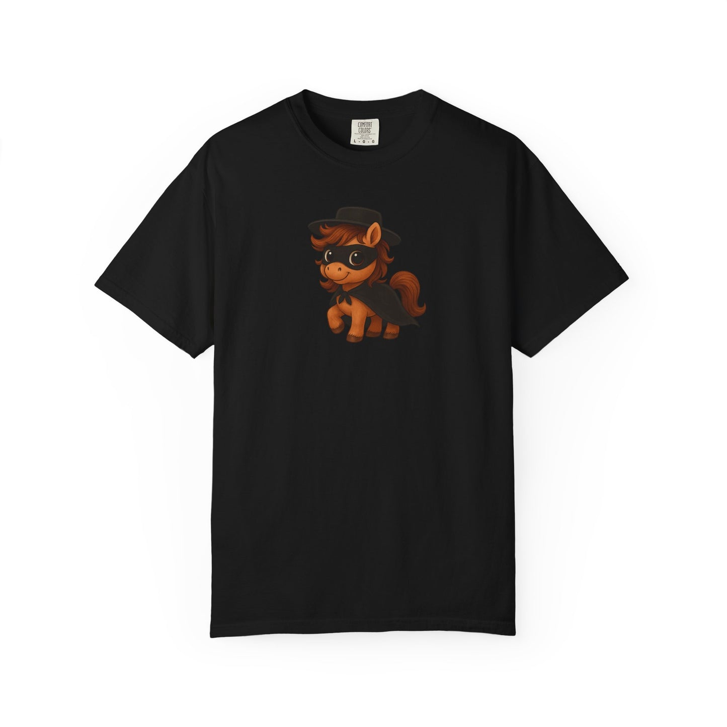 Zorro Pony T-Shirt | Unisex Garment-Dyed T-Shirt for Adults | Whimsical Pony Gift | Animal Lover Apparel Fun Fashion