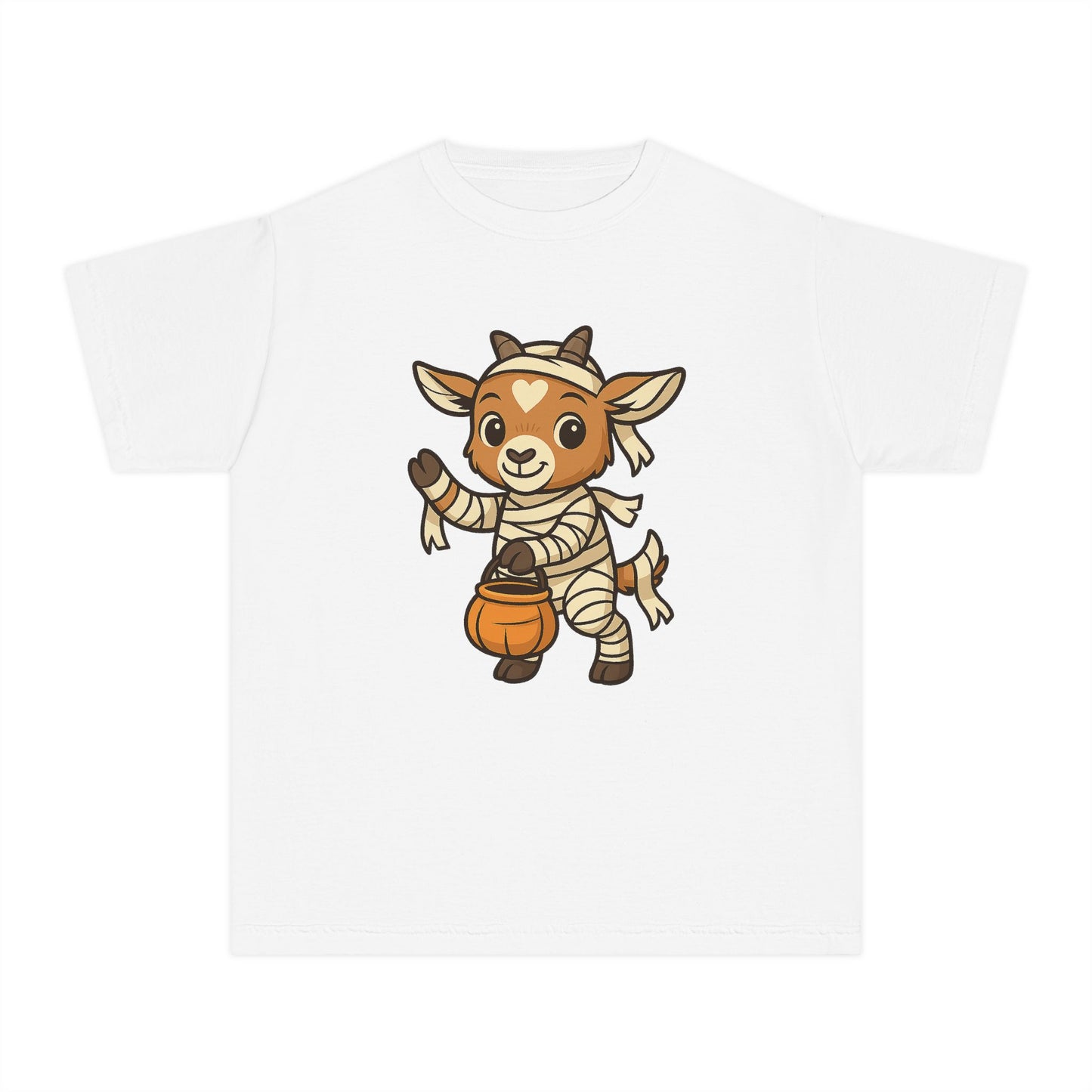 Youth Halloween 3 - Mummy Kid T-Shirt | Cute Spooky Kid's Tee | Trick or Treat Toddler Shirt | Baby Kid Costume | Fall Farm Animal Youth Tee