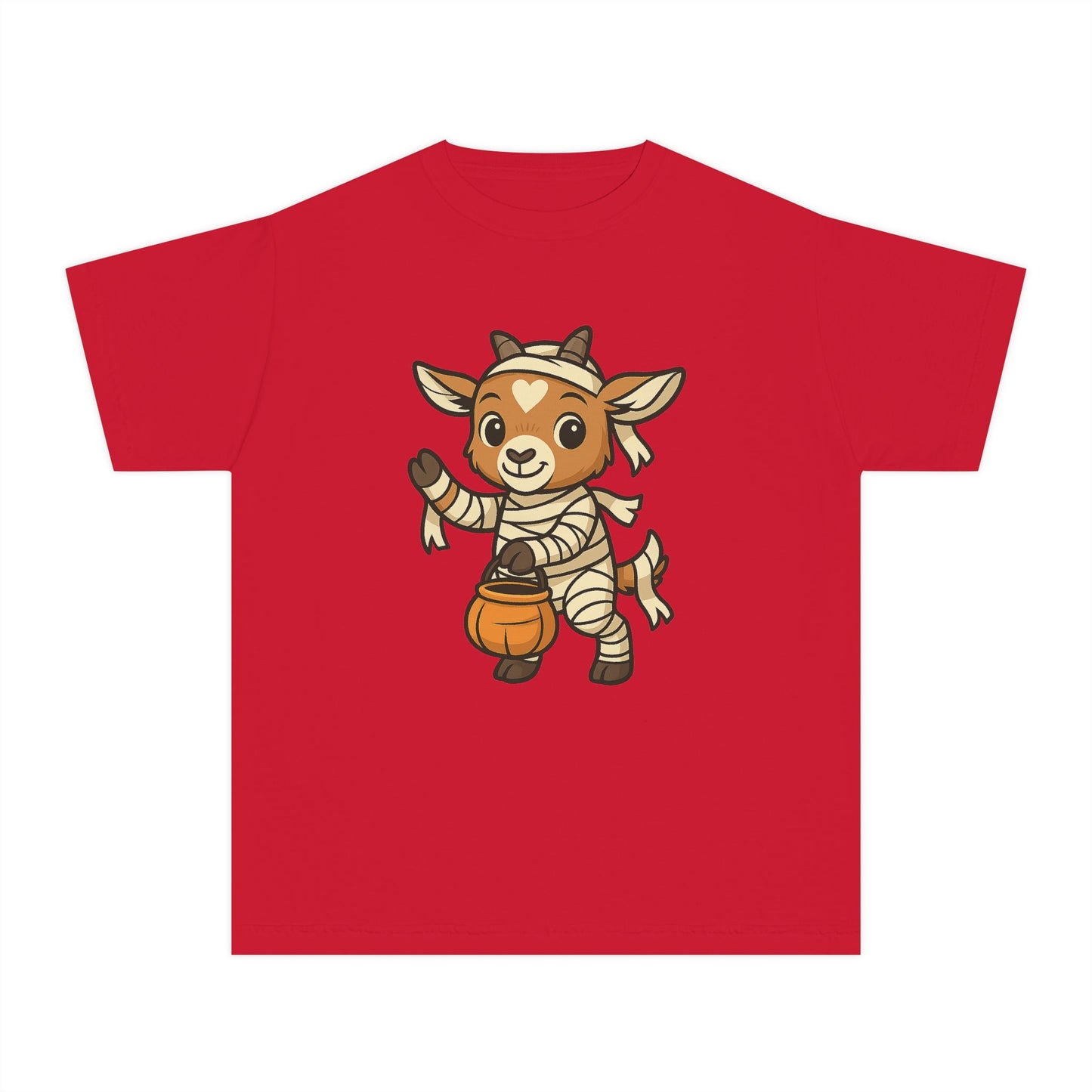 Youth Halloween 3 - Mummy Kid T-Shirt | Cute Spooky Kid's Tee | Trick or Treat Toddler Shirt | Baby Kid Costume | Fall Farm Animal Youth Tee