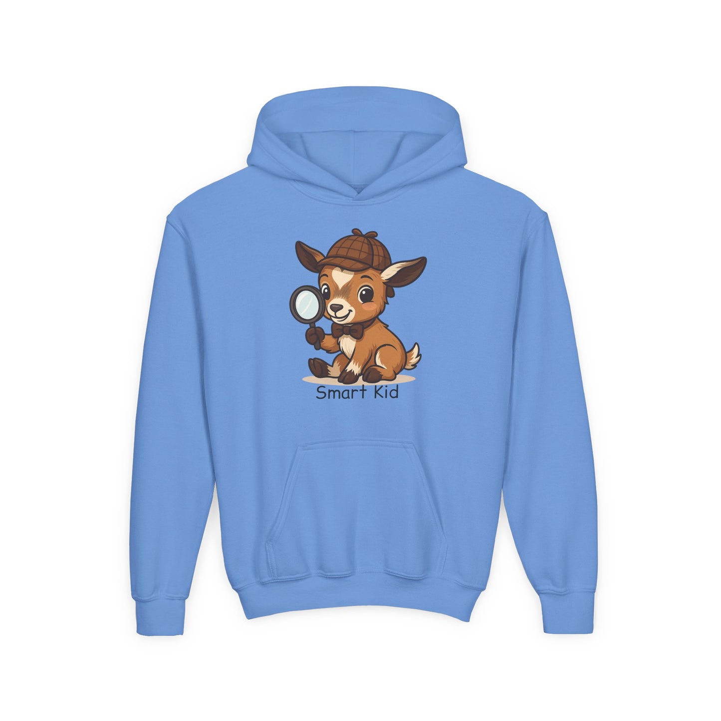 Smart Kid Goat Hoodie, Cute Detective Baby Goat Sweatshirt, Soft Youth Pullover, Back to School Gift, Unique Animal Lover Apparel for Kids