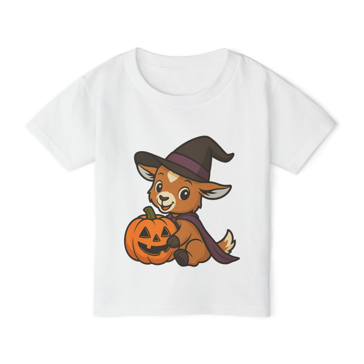 Toddler Halloween 5 - Witchy Kid with Pumpkin Shirt | Cute Kid with Pumpkin Tee | Kids Witch Hat T-Shirt | Prancer Pumpkin Patch Shirt