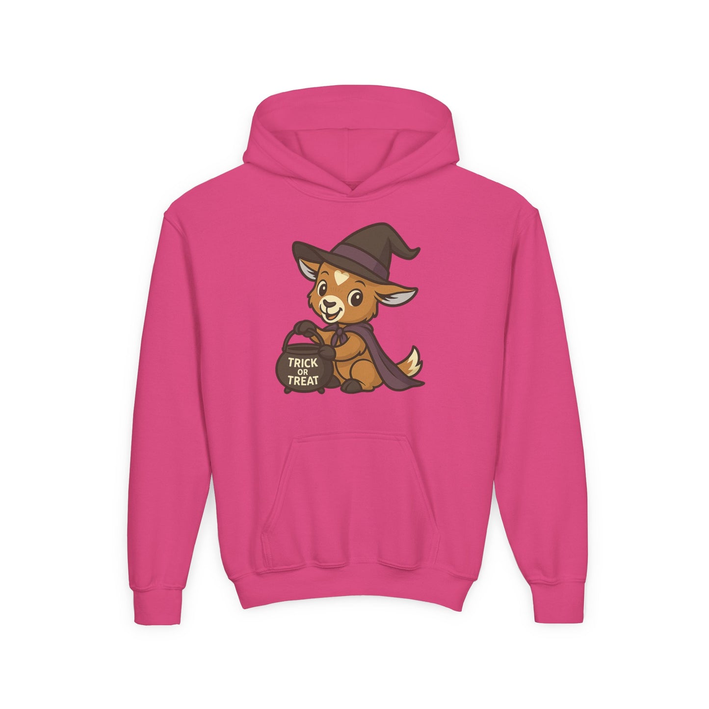 Youth Halloween 1 - Witchy Trick or Treat Kid Hoodie | Cute Prancer Witch Sweatshirt | Kids Trick or Treat Pullover | Cozy Pumpkin Patch Outfit for Boys and Girls