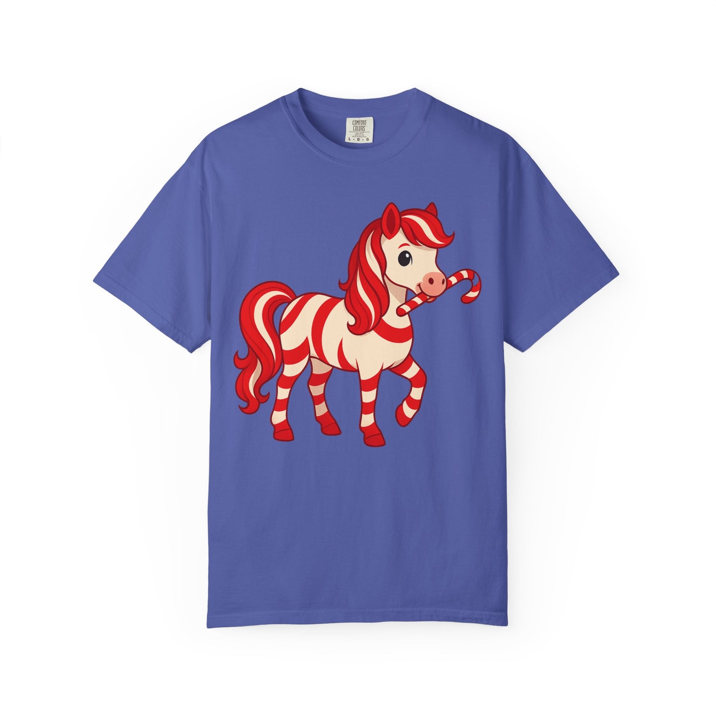 Peppermint Pony T-Shirt โ Cute Christmas Horse Shirt, Whimsical Holiday Tee, Equestrian Gift, Unisex S-4XL