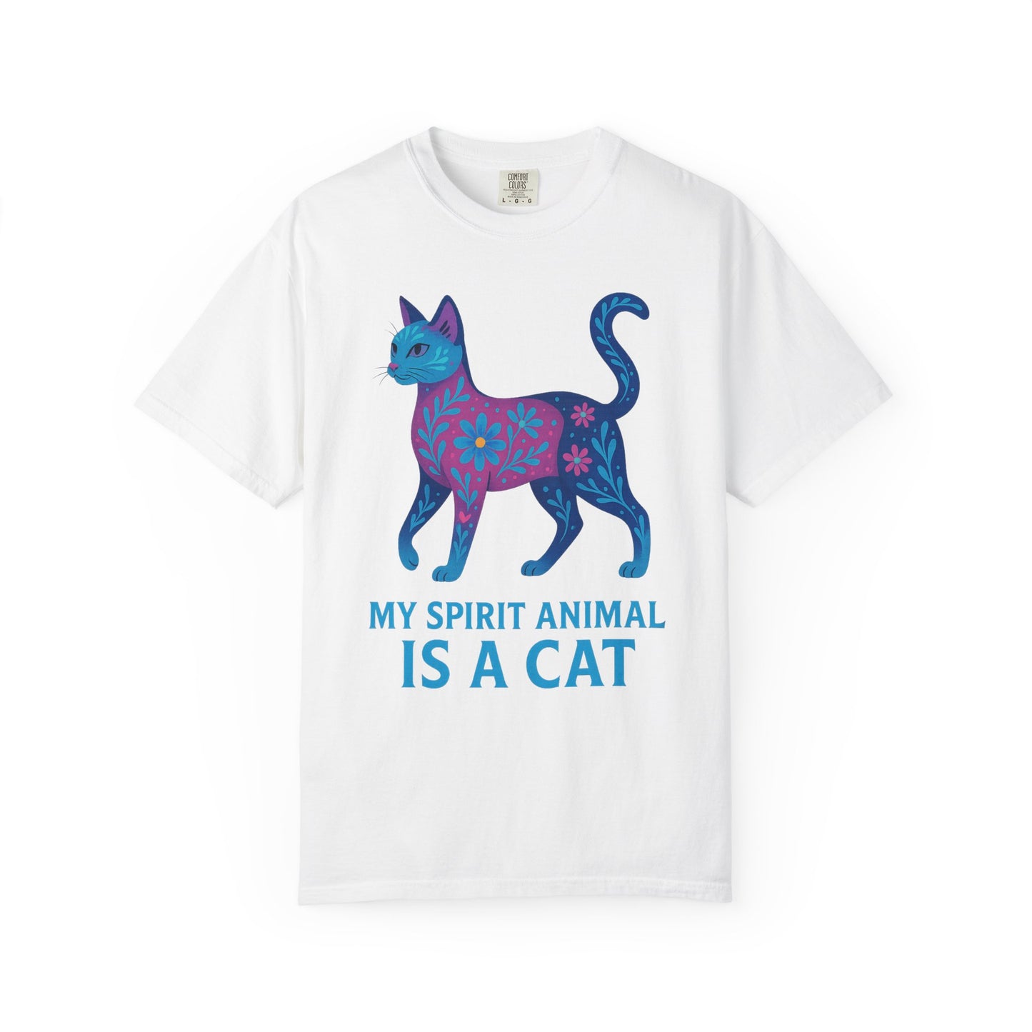 My Spirit Animal is a Cat T-Shirt | Boho Cat Lover Gift | Colorful Feline Tee | Unique Cat Owner Shirt | Spiritual Animal Apparel