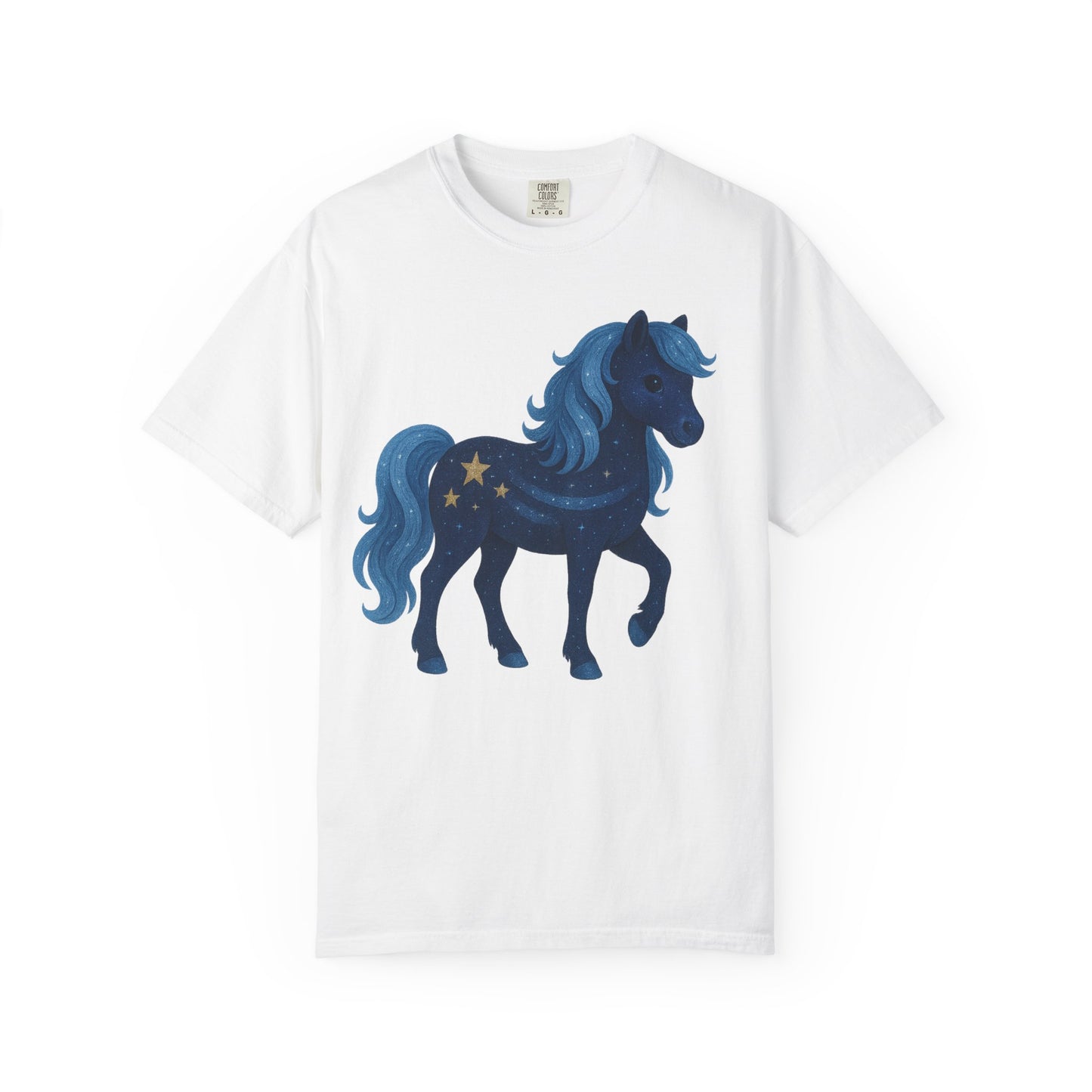 Starry Night Pony T-Shirt | Celestial Horse Tee | Magical Animal Shirt | Unique Equestrian Gift | Fantasy Horse Lover Apparel
