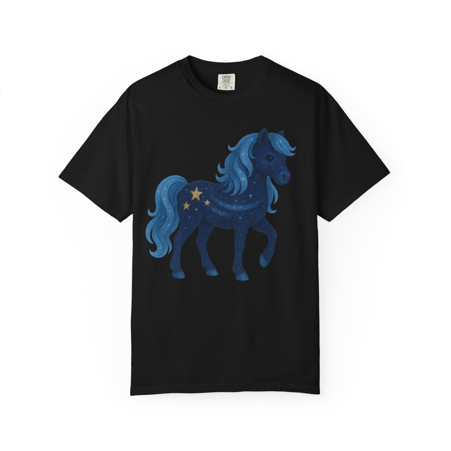 Starry Night Pony T-Shirt | Celestial Horse Tee | Magical Animal Shirt | Unique Equestrian Gift | Fantasy Horse Lover Apparel