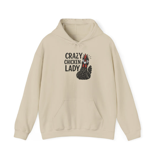 Crazy Chicken Lady Hoodie - Funny Gift for Animal Lovers, Farmhouse Style Hooded Sweatshirt, Cozy Apparel for Hen Enthusiasts, Perfect for Fall