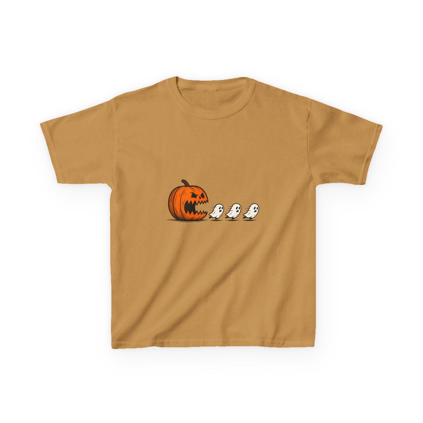Youth Pumpkin Pac Man T-Shirt, Spooky Ghosts & Pumpkin Shirt, Trick or Treat Tee, Halloween Costume Shirt, Youth Fall Apparel