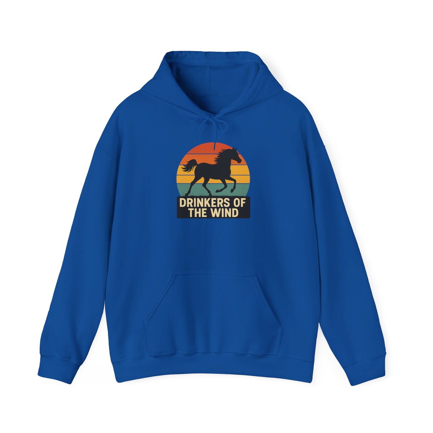 Drinkers of the Wind Hoodie | Vintage Sunset Horse Hooded Sweatshirt | Horse Lover Gift | Equestrian Apparel | Retro Horse-Riding Hoodie