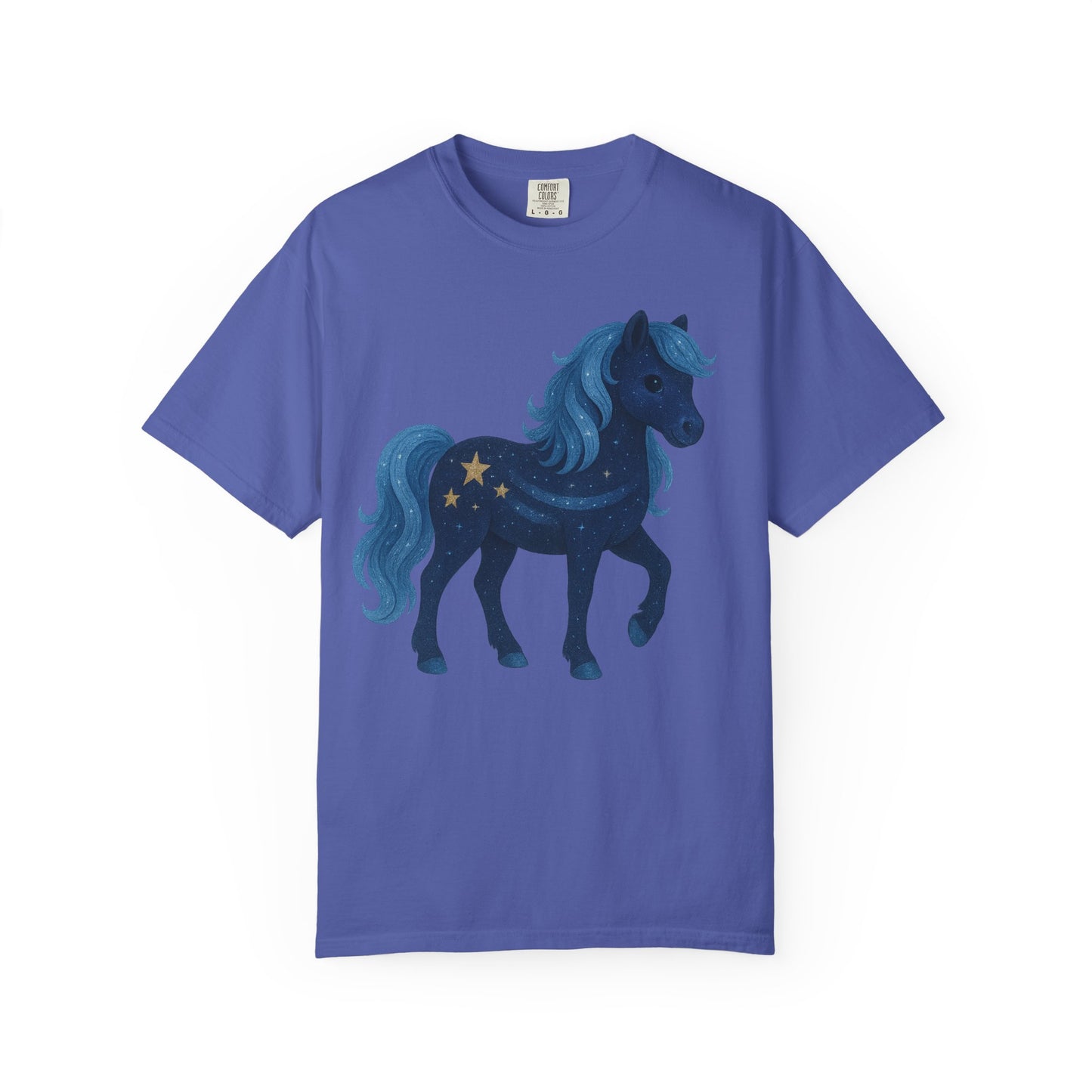 Starry Night Pony T-Shirt | Celestial Horse Tee | Magical Animal Shirt | Unique Equestrian Gift | Fantasy Horse Lover Apparel