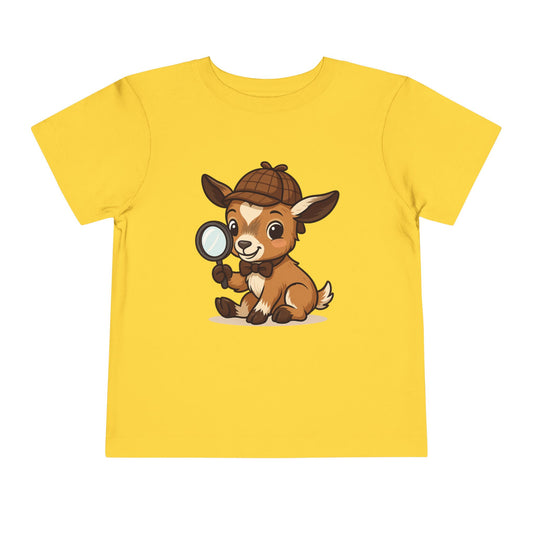 Toddler Smart Kid T-Shirt | Detective Adventure Graphic Tee | Cute Unisex Animal Character Shirt | Fun Gift for Curious Minds