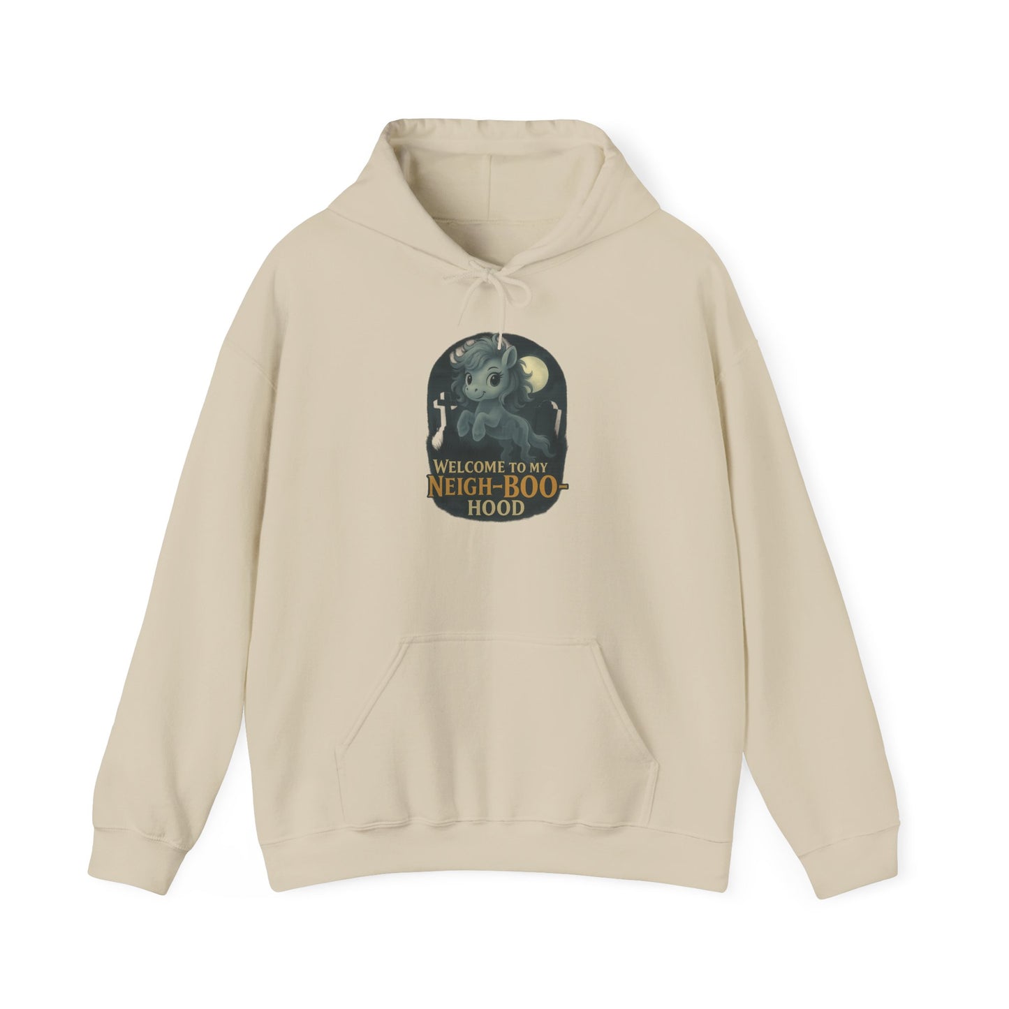 Ghost Pony Graveyard Hoodie, Halloween Hooded Sweatshirt, Cozy Unisex Hooded Sweatshirt, Funny Urban Apparel, Perfect Halloween Gift