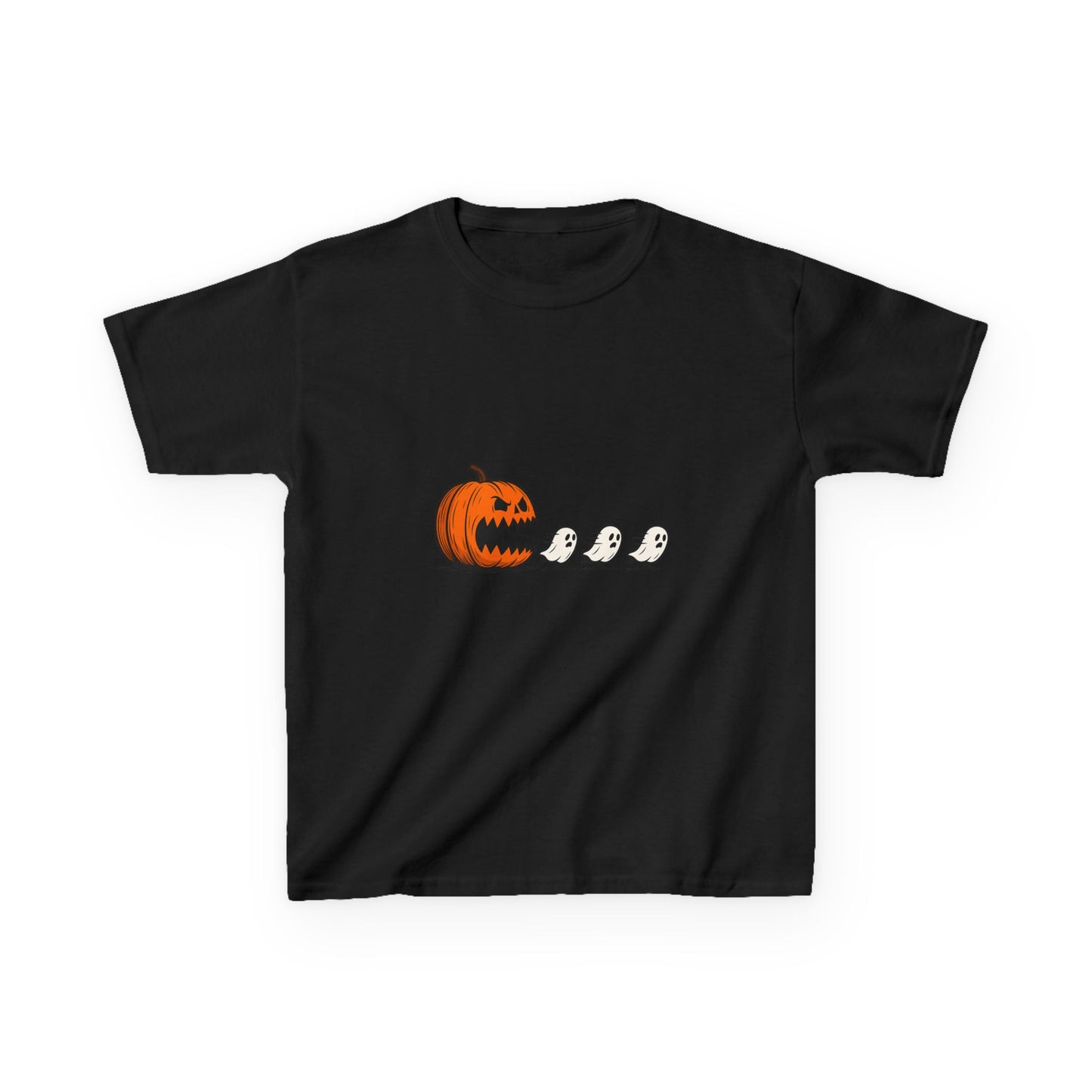 Youth Pumpkin Pac Man T-Shirt, Spooky Ghosts & Pumpkin Shirt, Trick or Treat Tee, Halloween Costume Shirt, Youth Fall Apparel