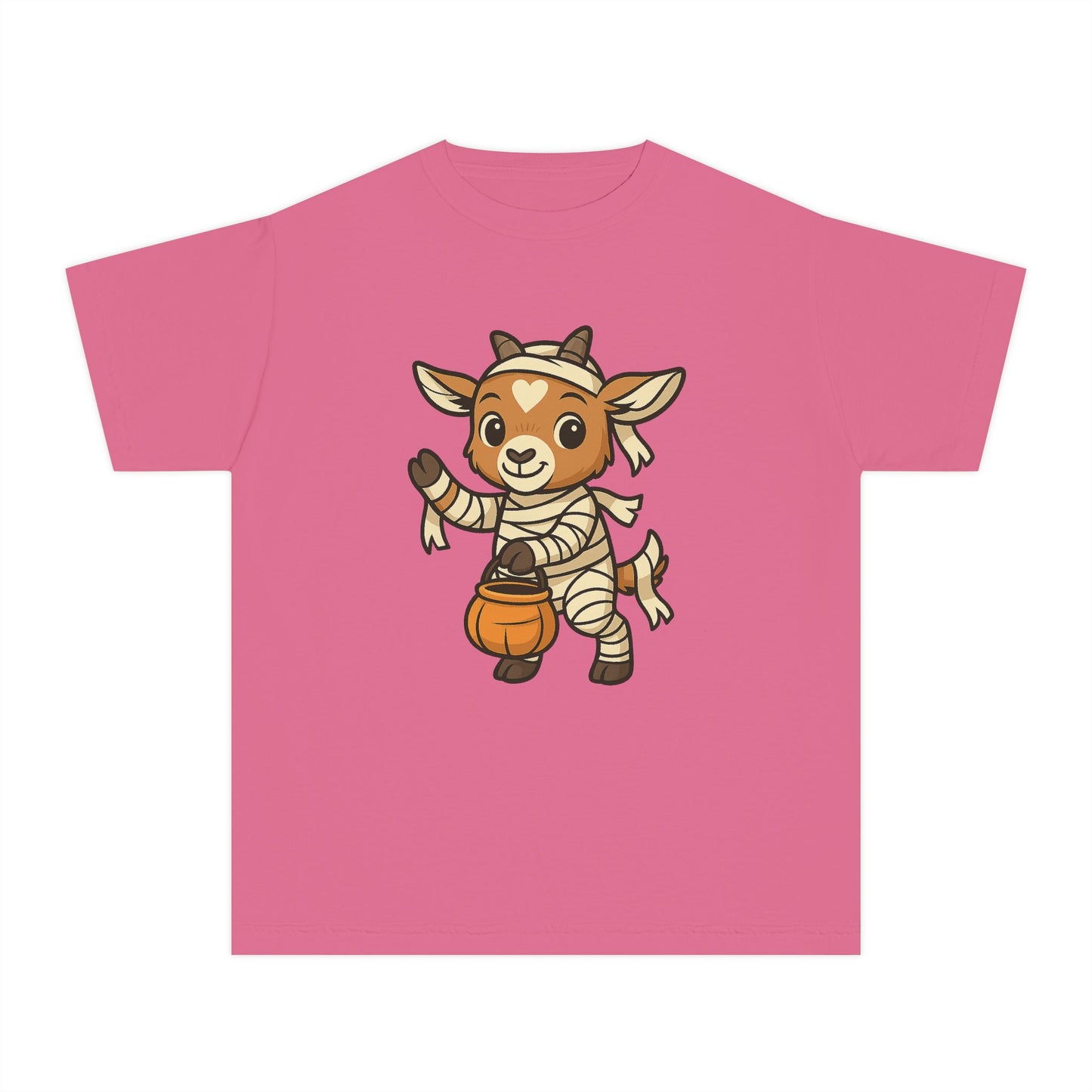 Youth Halloween 3 - Mummy Kid T-Shirt | Cute Spooky Kid's Tee | Trick or Treat Toddler Shirt | Baby Kid Costume | Fall Farm Animal Youth Tee