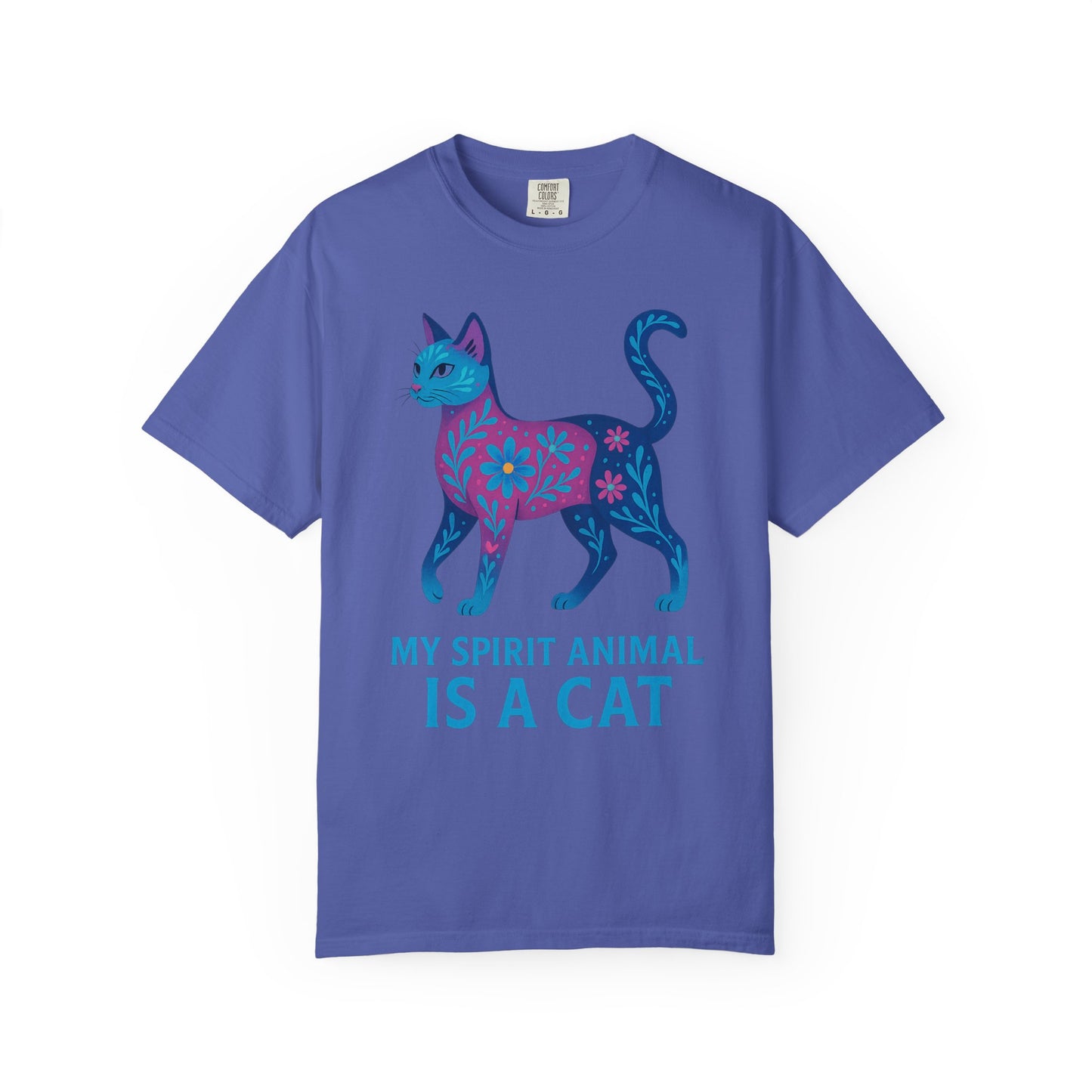 My Spirit Animal is a Cat T-Shirt | Boho Cat Lover Gift | Colorful Feline Tee | Unique Cat Owner Shirt | Spiritual Animal Apparel