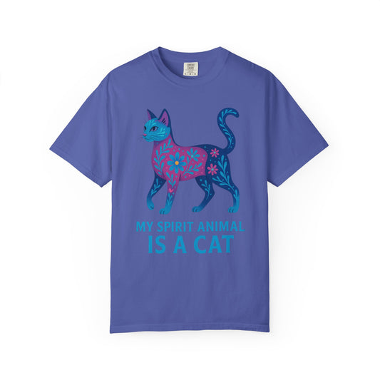 My Spirit Animal is a Cat T-Shirt | Boho Cat Lover Gift | Colorful Feline Tee | Unique Cat Owner Shirt | Spiritual Animal Apparel