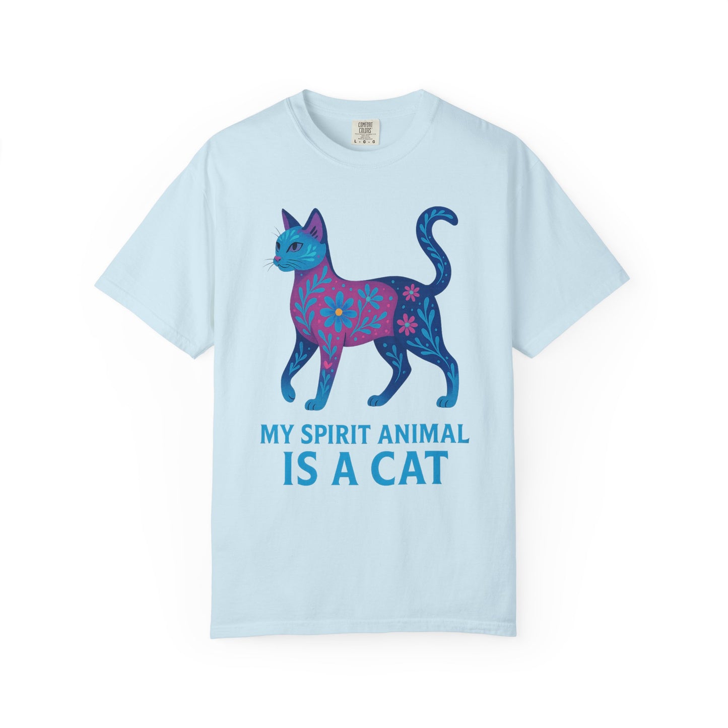 My Spirit Animal is a Cat T-Shirt | Boho Cat Lover Gift | Colorful Feline Tee | Unique Cat Owner Shirt | Spiritual Animal Apparel