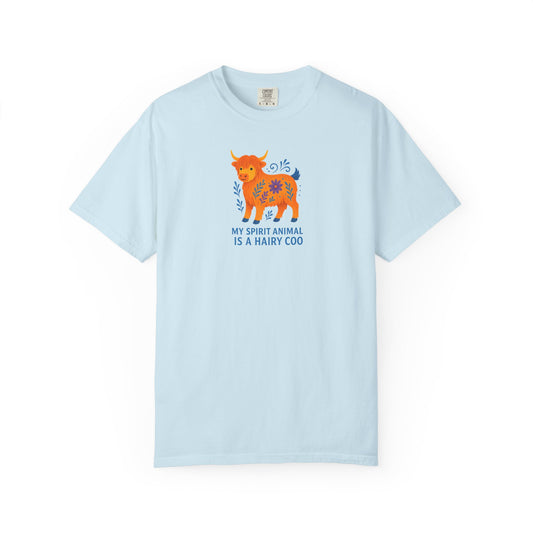 My Spirit Animal is a Hairy Coo T-Shirt | Unisex Tee | Casual Wear | Quirky Gift for Cow Lovers | Eco-friendly clothing