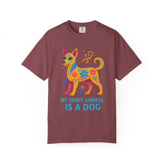 My Spirit Animal is a Dog T-Shirt | Spiritual Animal Lover Gift | Unique Pet Owner Shirt | Colorful Animal Graphic Tee