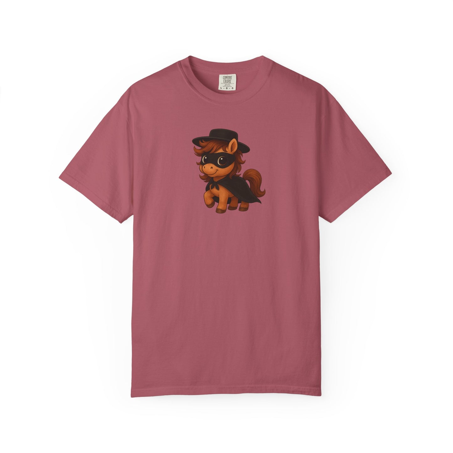 Zorro Pony T-Shirt | Unisex Garment-Dyed T-Shirt for Adults | Whimsical Pony Gift | Animal Lover Apparel Fun Fashion