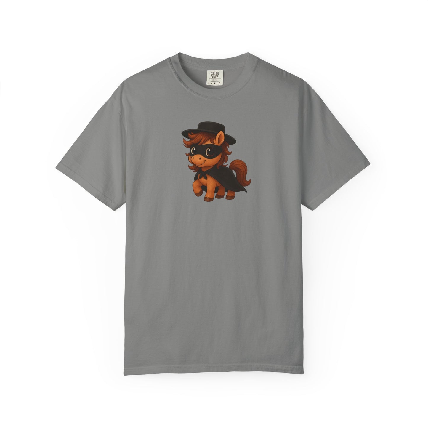 Zorro Pony T-Shirt | Unisex Garment-Dyed T-Shirt for Adults | Whimsical Pony Gift | Animal Lover Apparel Fun Fashion