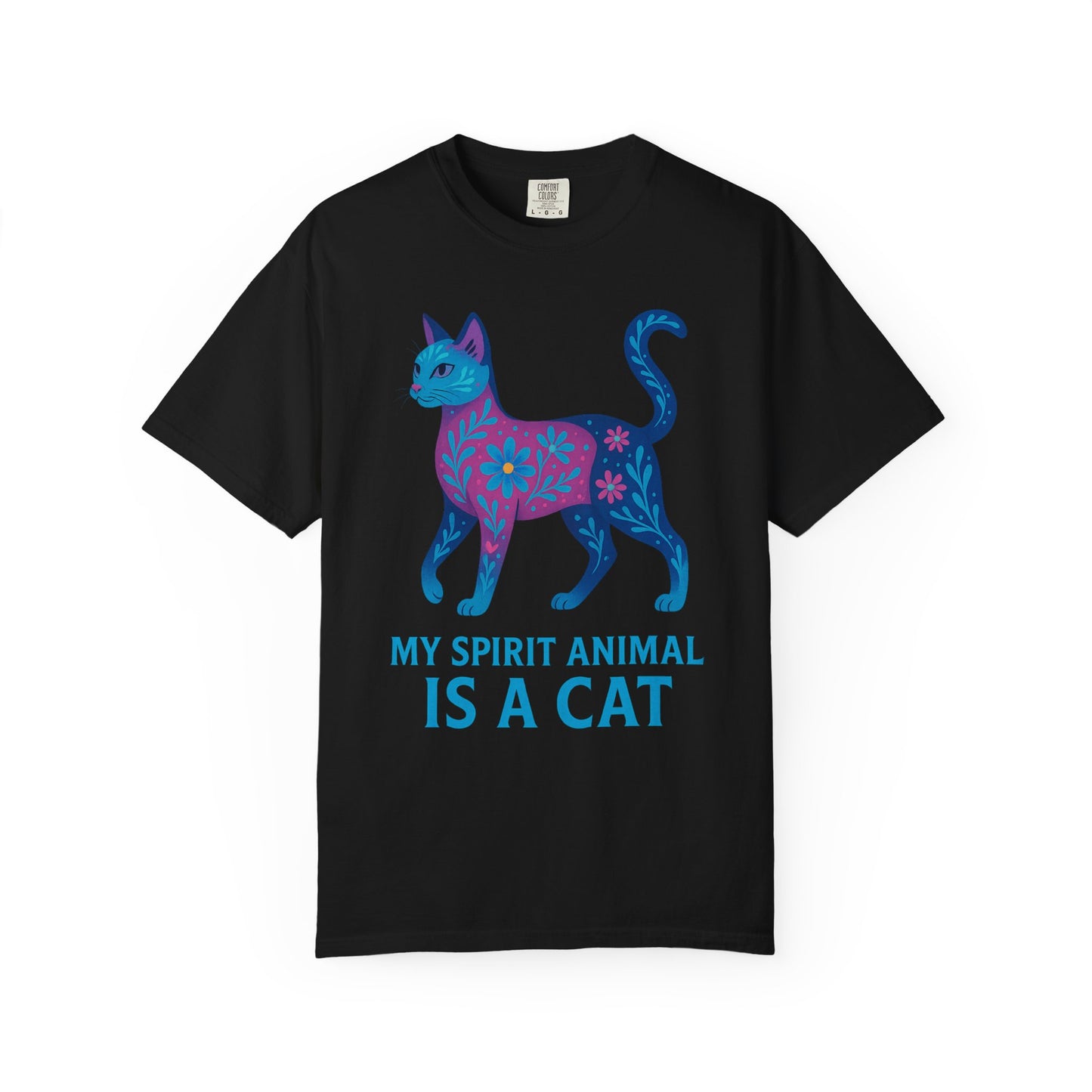 My Spirit Animal is a Cat T-Shirt | Boho Cat Lover Gift | Colorful Feline Tee | Unique Cat Owner Shirt | Spiritual Animal Apparel