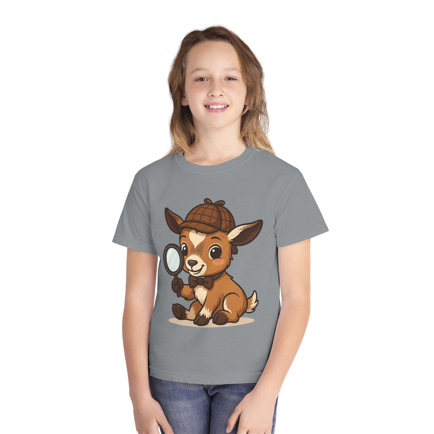 Smart Kid Youth T-Shirt – Detective Adventure Graphic Tee | Cute Unisex Animal Character Shirt