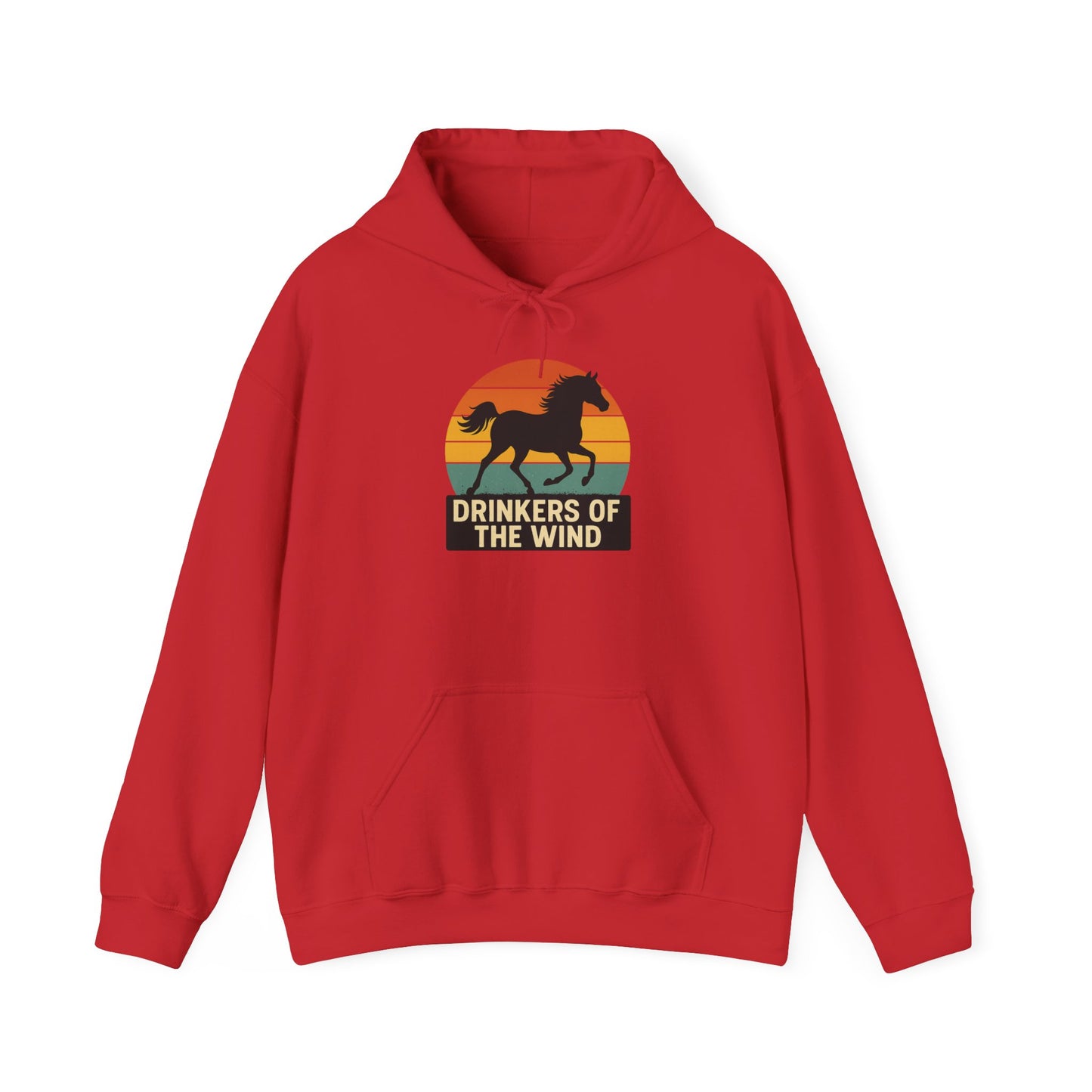 Drinkers of the Wind Hoodie | Vintage Sunset Horse Hooded Sweatshirt | Horse Lover Gift | Equestrian Apparel | Retro Horse-Riding Hoodie