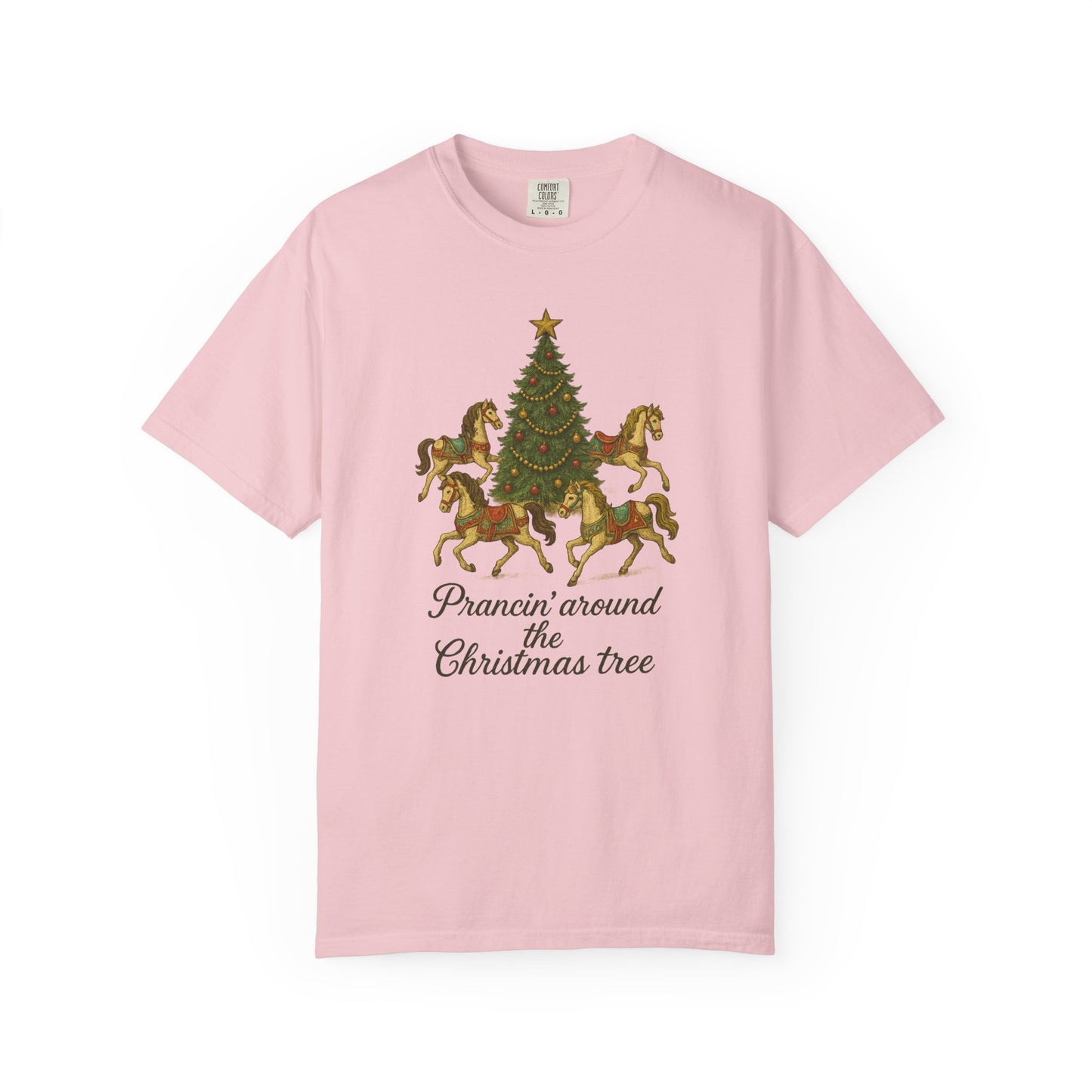 Prancin' Around the Christmas Tree T-Shirt | Christmas Carousel Top | Holiday Design Clothing | Unisex T-shirt
