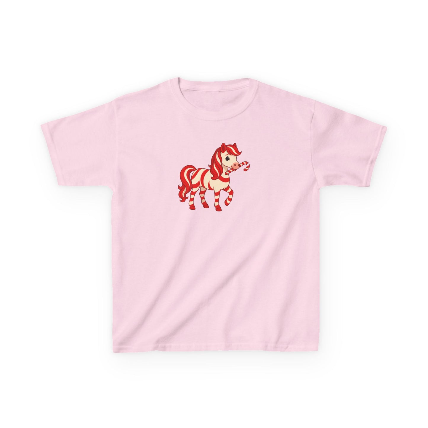 Youth Peppermint Pony T-Shirt | Whimsical Holiday Kids Tee | Festive Children's Apparel