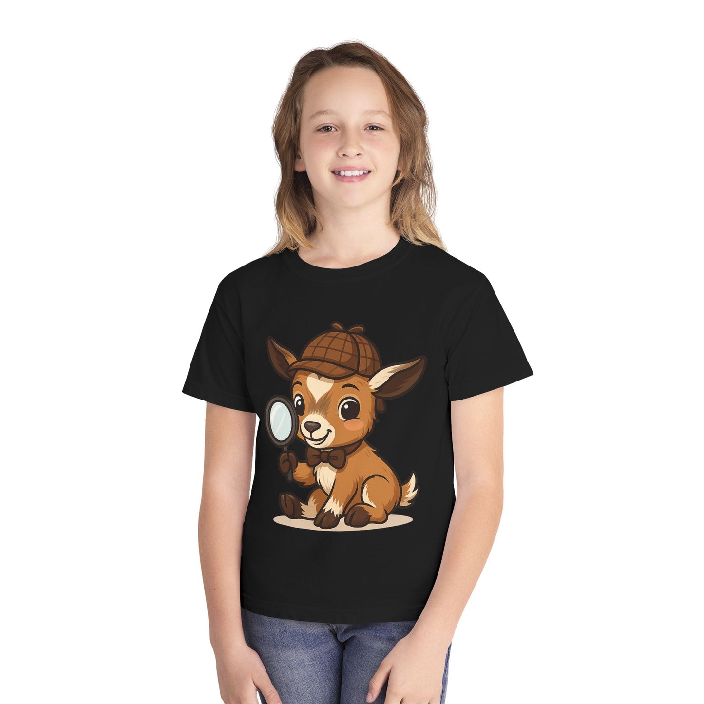 Smart Kid Youth T-Shirt – Detective Adventure Graphic Tee | Cute Unisex Animal Character Shirt