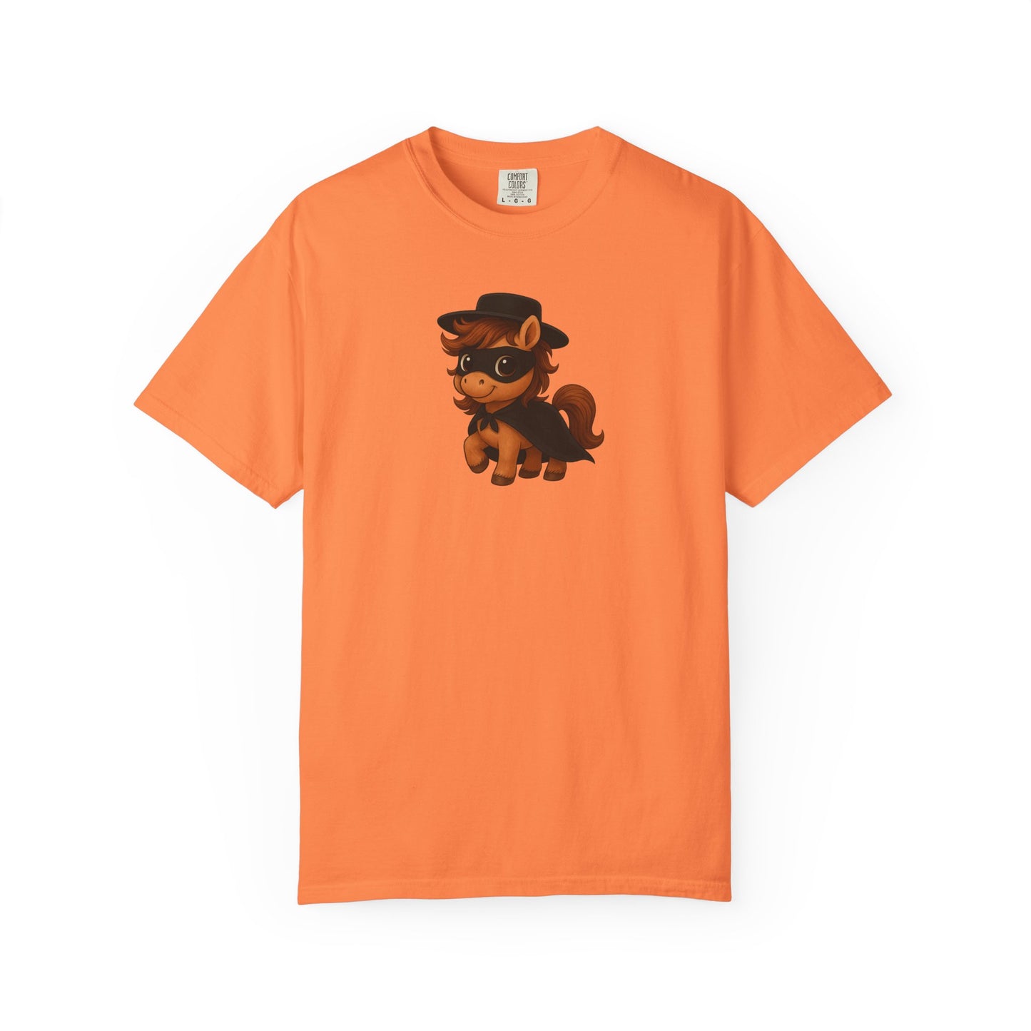 Zorro Pony T-Shirt | Unisex Garment-Dyed T-Shirt for Adults | Whimsical Pony Gift | Animal Lover Apparel Fun Fashion