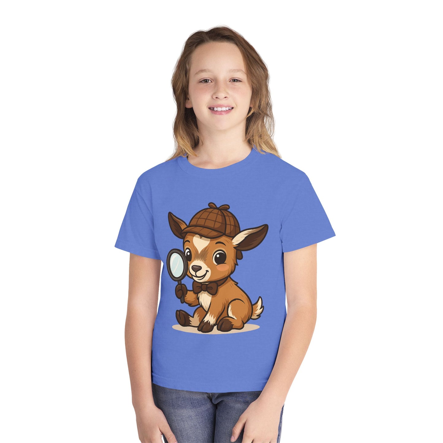 Smart Kid Youth T-Shirt – Detective Adventure Graphic Tee | Cute Unisex Animal Character Shirt