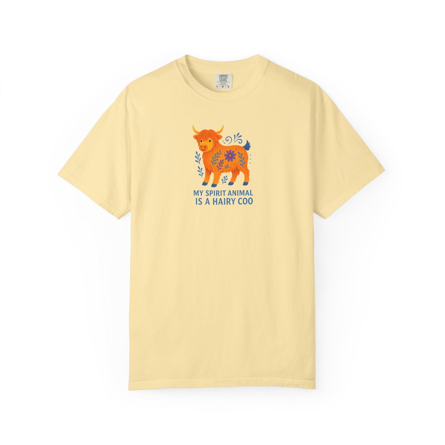 My Spirit Animal is a Hairy Coo T-Shirt | Unisex Tee | Casual Wear | Quirky Gift for Cow Lovers | Eco-friendly clothing