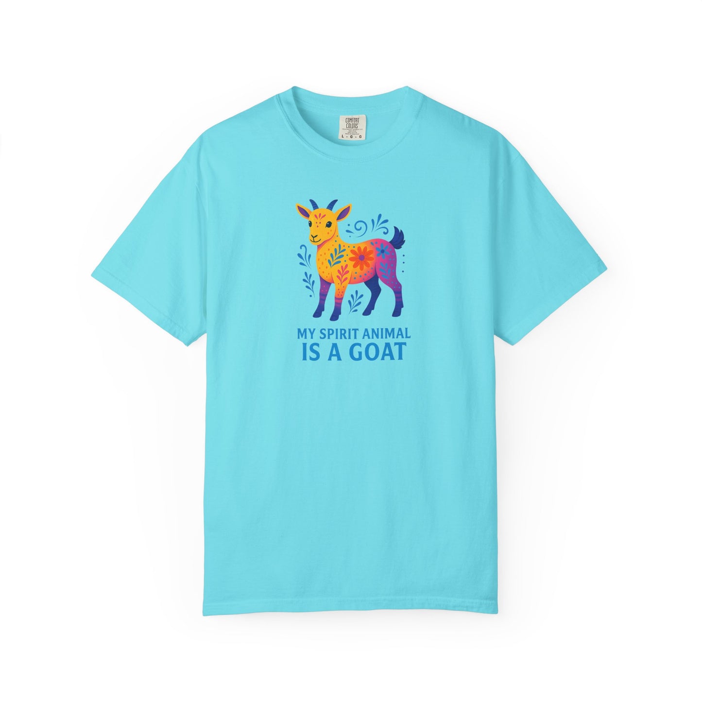 My Spirit Animal is a Goat Bright T-Shirt | Boho Goat Lover Gift | Farm Animal Tee | Quirky Goat Owner Shirt | Colorful Animal Lover Apparel