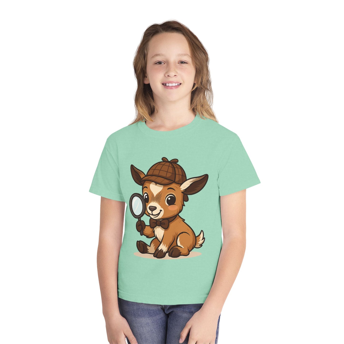 Smart Kid Youth T-Shirt – Detective Adventure Graphic Tee | Cute Unisex Animal Character Shirt