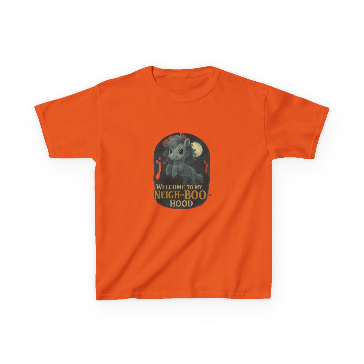 Youth Ghost Pony Graveyard T-Shirt, Fun Halloween Shirt, Spooky Kids Clothes, Trick or Treat T-Shirt, Fall Festival Apparel