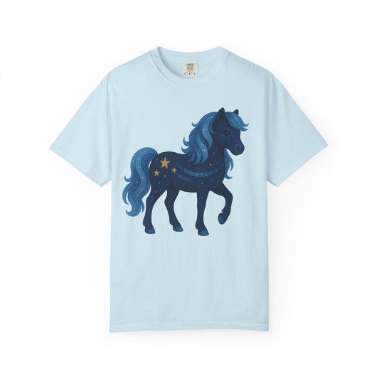 Starry Night Pony T-Shirt | Celestial Horse Tee | Magical Animal Shirt | Unique Equestrian Gift | Fantasy Horse Lover Apparel