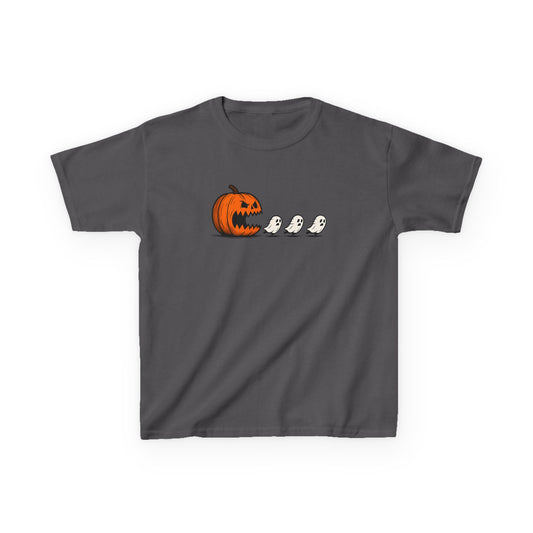 Youth Pumpkin Pac Man T-Shirt, Spooky Ghosts & Pumpkin Shirt, Trick or Treat Tee, Halloween Costume Shirt, Youth Fall Apparel
