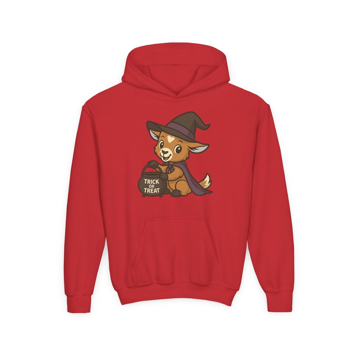 Youth Halloween 1 - Witchy Trick or Treat Kid Hoodie | Cute Prancer Witch Sweatshirt | Kids Trick or Treat Pullover | Cozy Pumpkin Patch Outfit for Boys and Girls