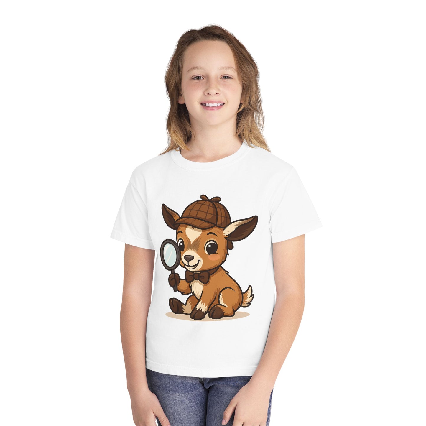 Smart Kid Youth T-Shirt – Detective Adventure Graphic Tee | Cute Unisex Animal Character Shirt
