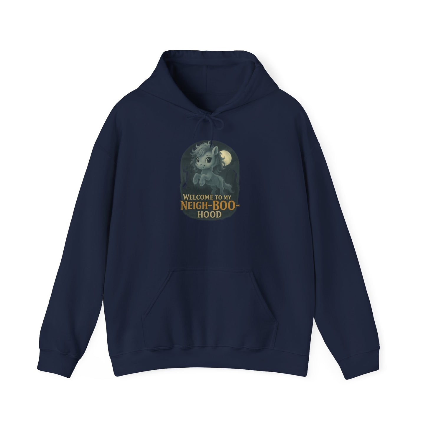 Ghost Pony Graveyard Hoodie, Halloween Hooded Sweatshirt, Cozy Unisex Hooded Sweatshirt, Funny Urban Apparel, Perfect Halloween Gift