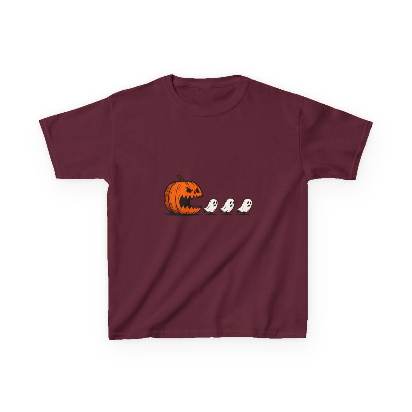 Youth Pumpkin Pac Man T-Shirt, Spooky Ghosts & Pumpkin Shirt, Trick or Treat Tee, Halloween Costume Shirt, Youth Fall Apparel