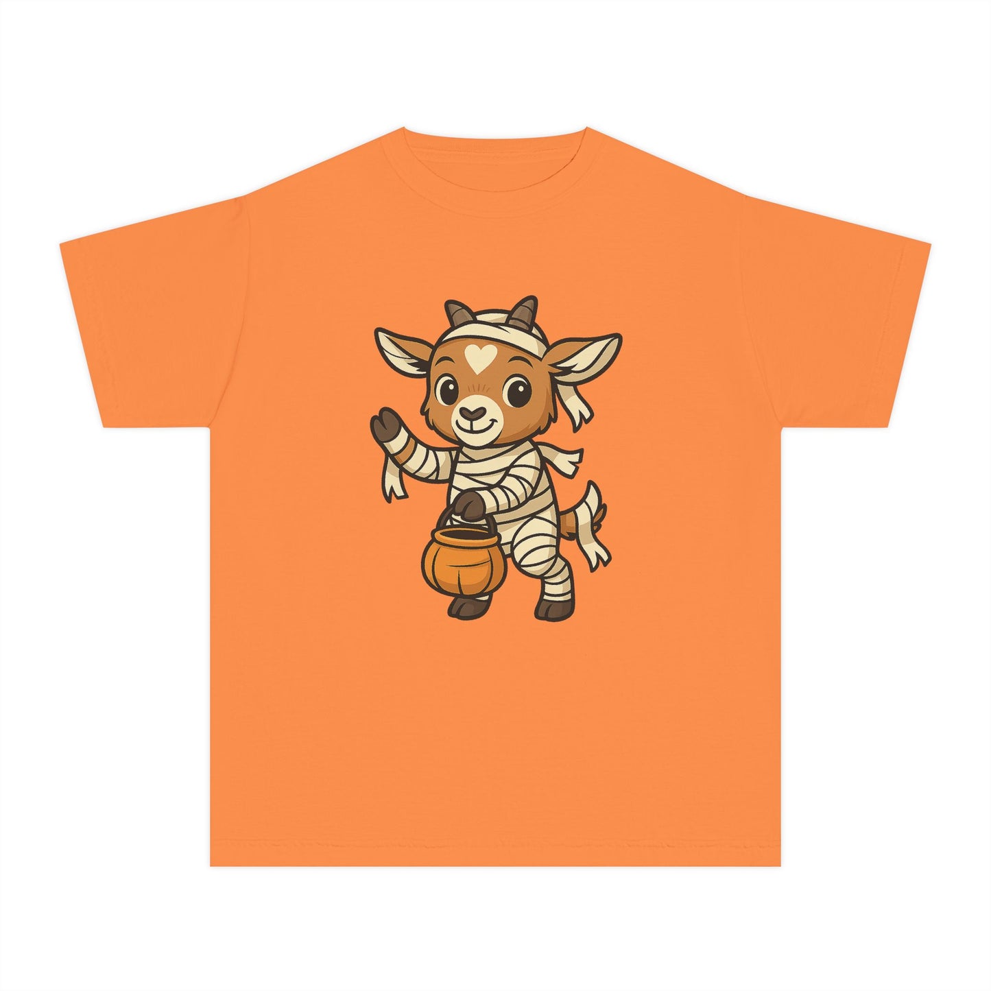 Youth Halloween 3 - Mummy Kid T-Shirt | Cute Spooky Kid's Tee | Trick or Treat Toddler Shirt | Baby Kid Costume | Fall Farm Animal Youth Tee