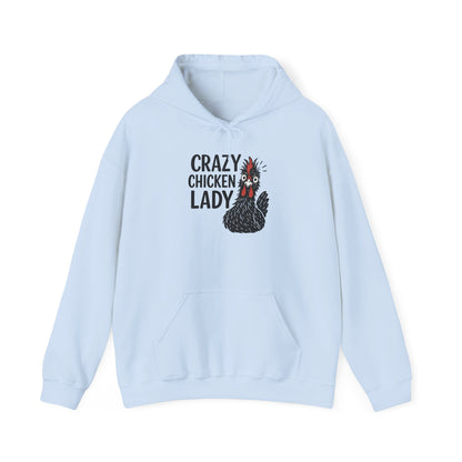 Crazy Chicken Lady Hoodie - Funny Gift for Animal Lovers, Farmhouse Style Hooded Sweatshirt, Cozy Apparel for Hen Enthusiasts, Perfect for Fall