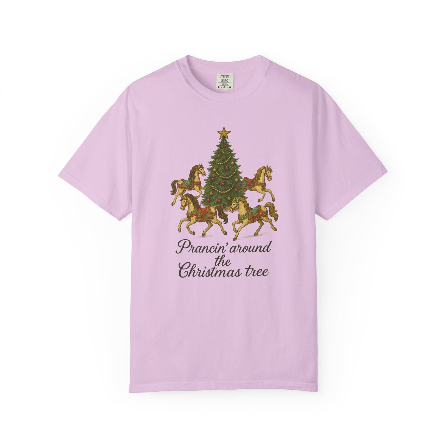 Prancin' Around the Christmas Tree T-Shirt | Christmas Carousel Top | Holiday Design Clothing | Unisex T-shirt