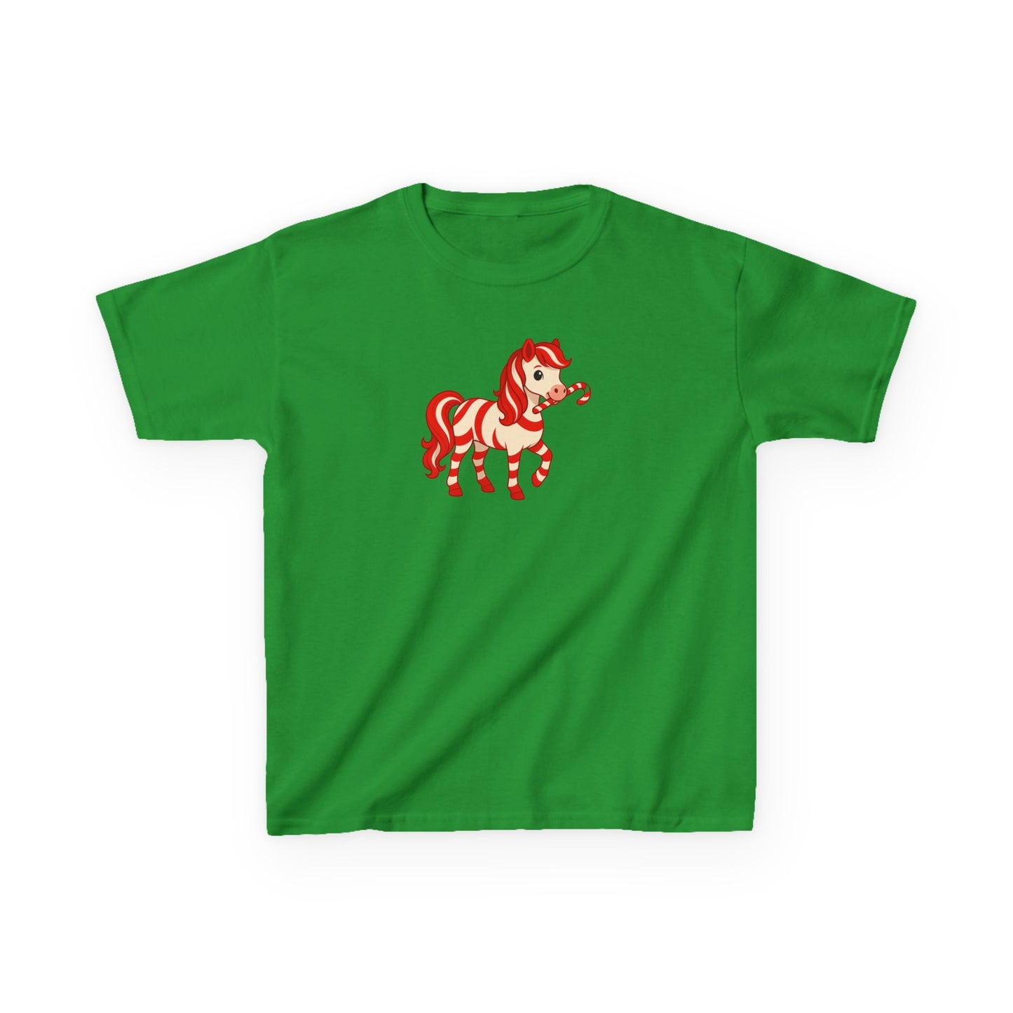 Youth Peppermint Pony T-Shirt | Whimsical Holiday Kids Tee | Festive Children's Apparel
