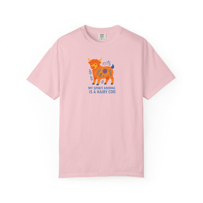 My Spirit Animal is a Hairy Coo T-Shirt | Unisex Tee | Casual Wear | Quirky Gift for Cow Lovers | Eco-friendly clothing